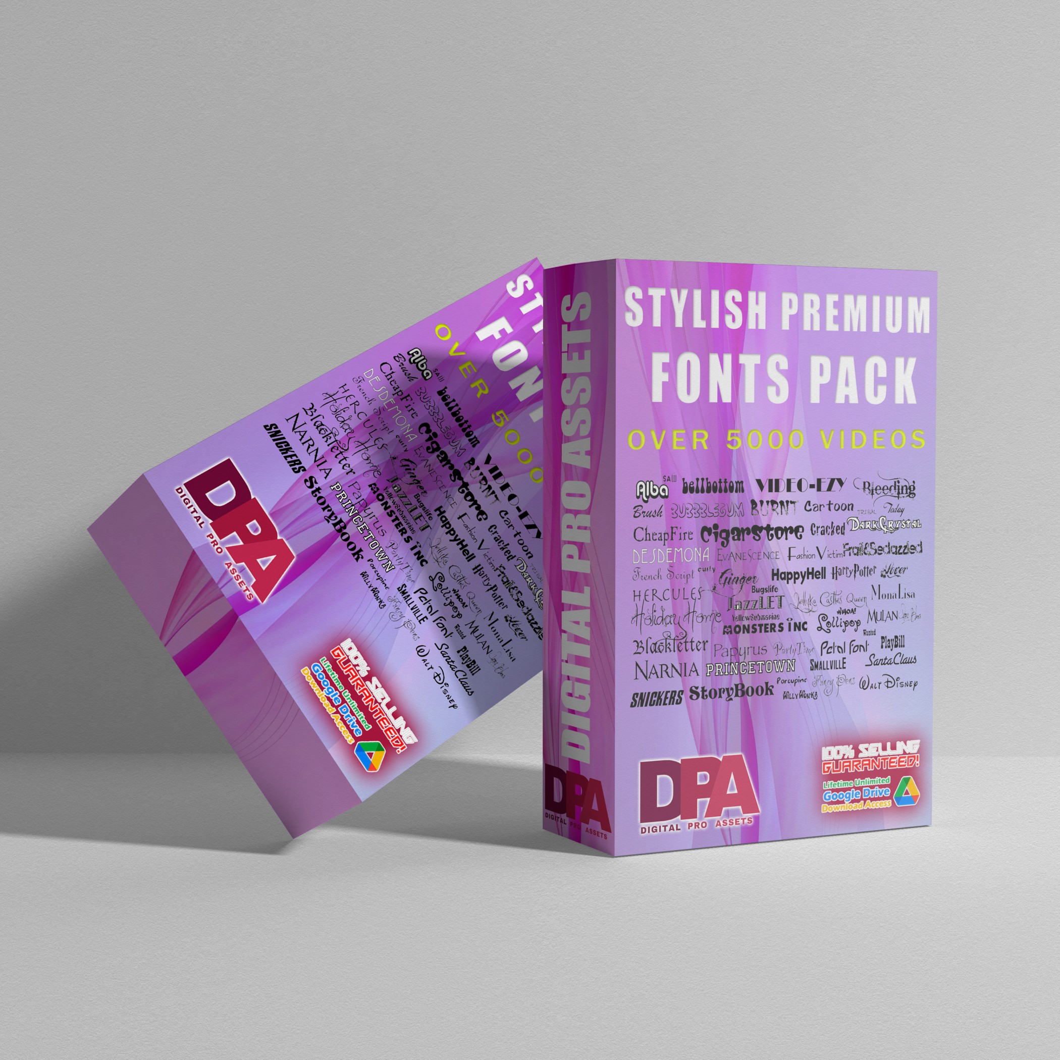 60,000+ Stylish Premium Fonts Pack